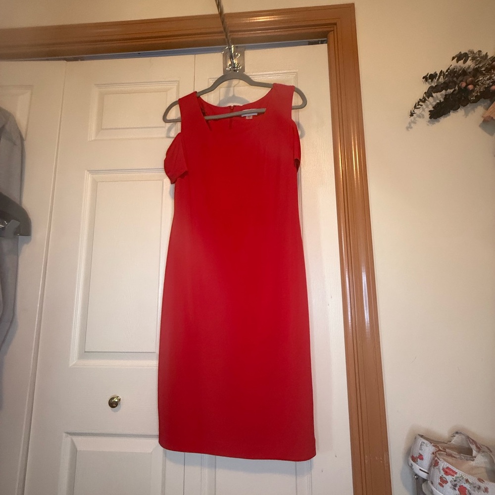 Calvin Klein Red Hot Cold-Shoulder Dress - 10 - EUC